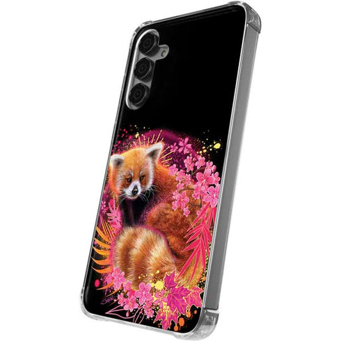 Red Panda with Flowers by Sheena Pike Galaxy S24 Plus Clear Case